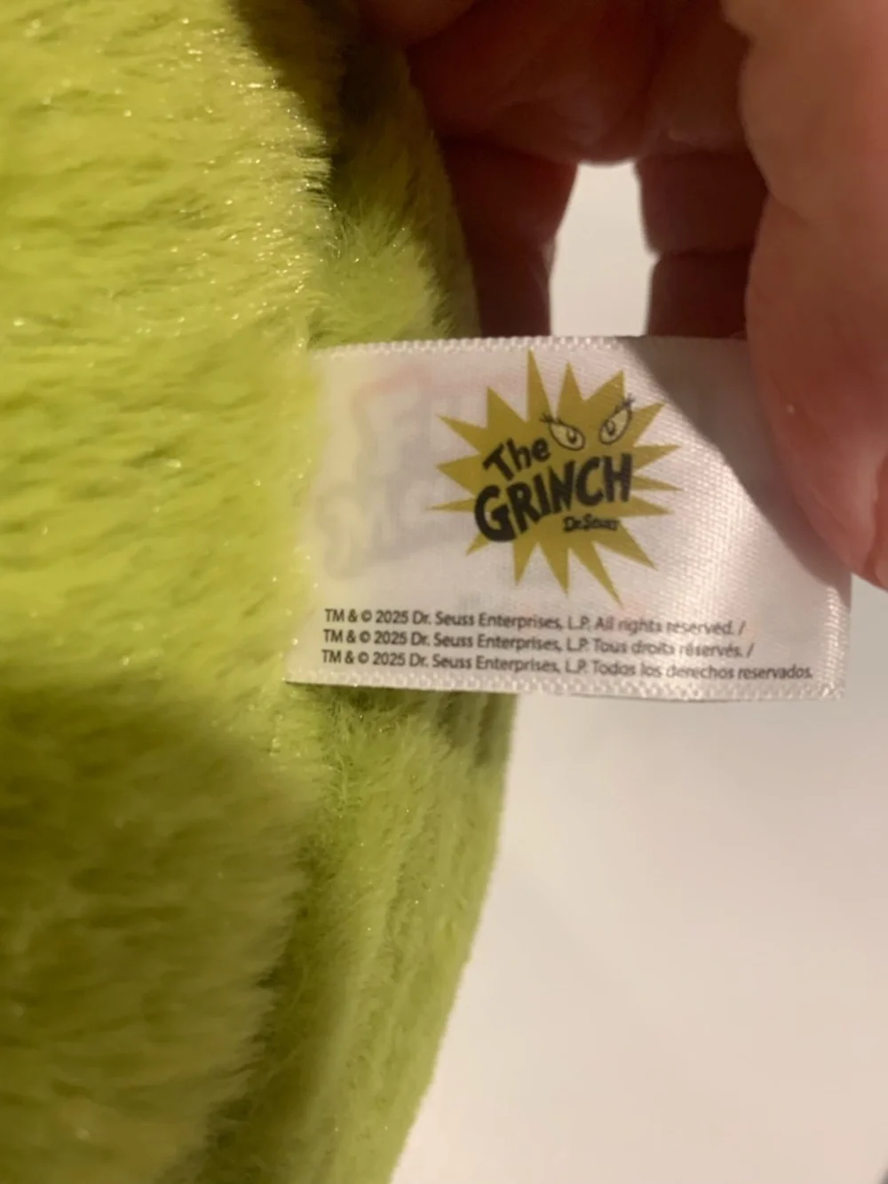 Plush Grinch Character Pillow with Heart Patch - Lime Green